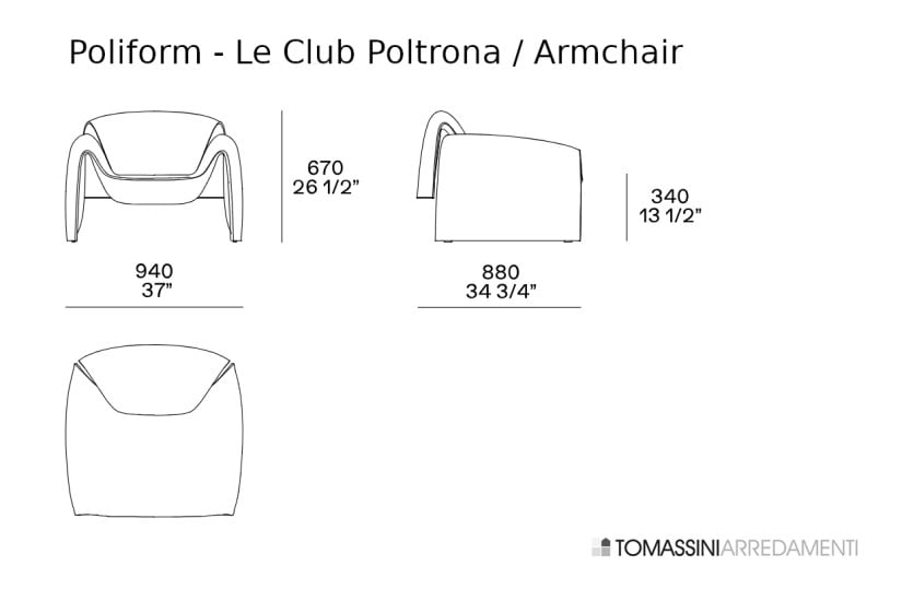 Fauteuil Le Club en tissu sable (Offre Expo) Poliform - 8