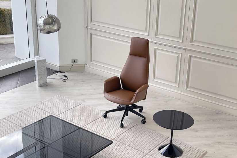 Fauteuil Downtown en cuir cognac (Offre Expo) Poltrona Frau - 5
