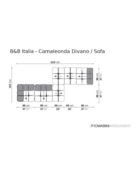Divano Camaleonda in tessuto arancione (Offerta Expo) B&B Italia - 7