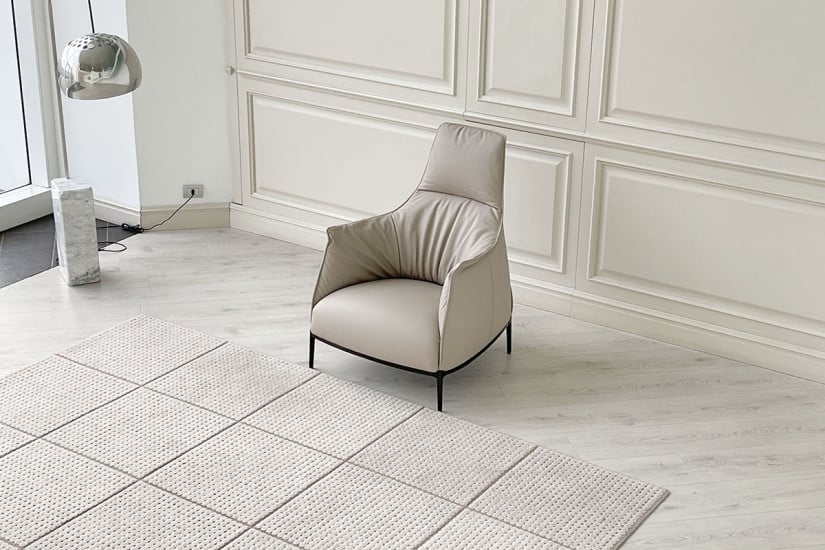 Fauteuil Archibald en cuir taupe (Offre Expo) Poltrona Frau - 6