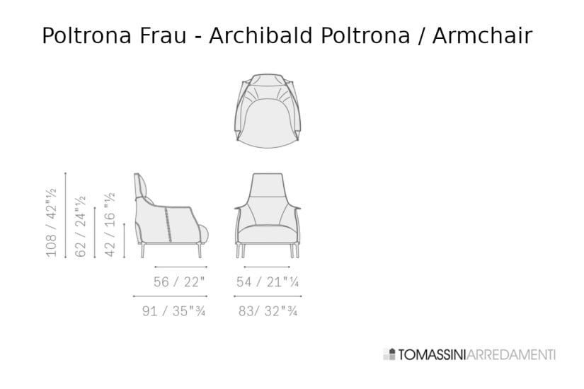 Poltrona Archibald in pelle cipria (Offerta Expo) Poltrona Frau - 9